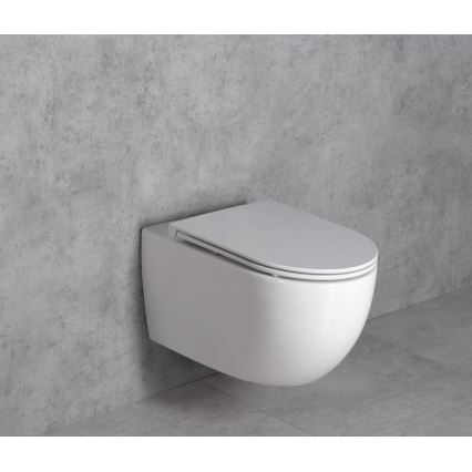 Bruckner - Κρεμαστή λεκάνη τουαλέτας Vortex Rimless FULDA κεραμικό/λευκό