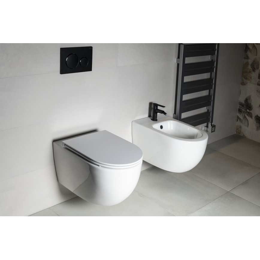 Bruckner - Κρεμαστή λεκάνη τουαλέτας Vortex Rimless FULDA κεραμικό/λευκό