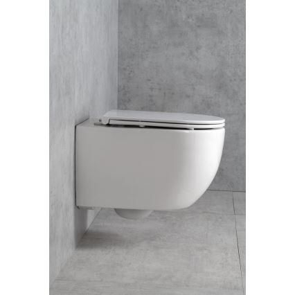 Bruckner - Κρεμαστή λεκάνη τουαλέτας Vortex Rimless FULDA κεραμικό/λευκό