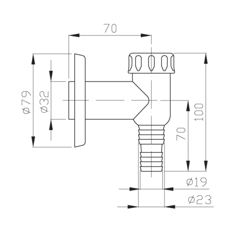 Bruckner - Σιφώνι πλυντηρίου ρούχων DN32 λευκό