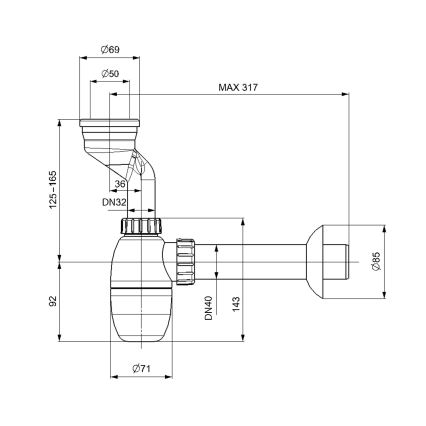 Bruckner - Σιφώνι με λιποσυλλέκτη DN40 λευκό