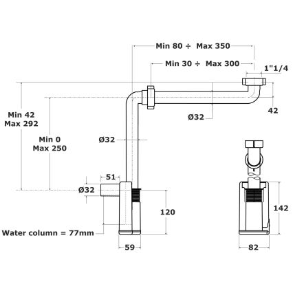 Bruckner - Σιφώνι νιπτήρος MURALES λευκό