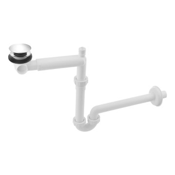 Bruckner - Σιφώνι νιπτήρος με βαλβίδαCLICK-CLACK DN32 λευκό/γυαλιστερό χρώμιο