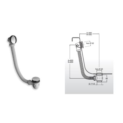 Bruckner - Σετ μπάνιου CLICK-CLACK λευκό/γυαλιστερό χρώμιο