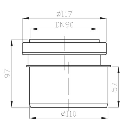 Bruckner - Συστολή - αντάπτορας σύνδεσης αποχέτευσης καζανακίου διάμετρος 11 cm μαύρο