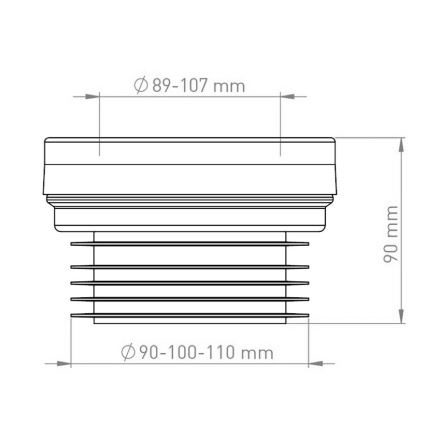 Bruckner - Σύνδεσμος λεκάνης έκκεντρο  μαύρο/λευκό