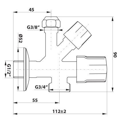 Bruckner - Συνδυασμένη βαλβίδα γυαλιστερό χρώμιο