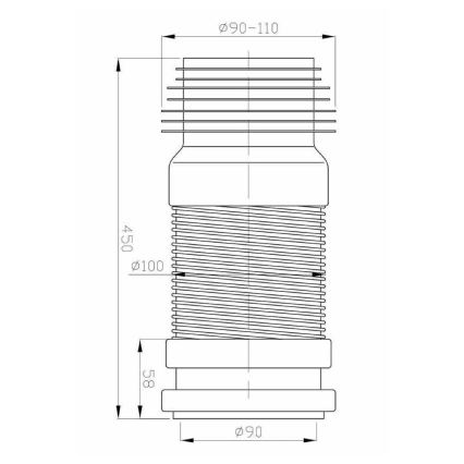 Bruckner - Ευέλικτη σύνδεση για τουαλέτα 45 εκ. λευκό/μαύρο