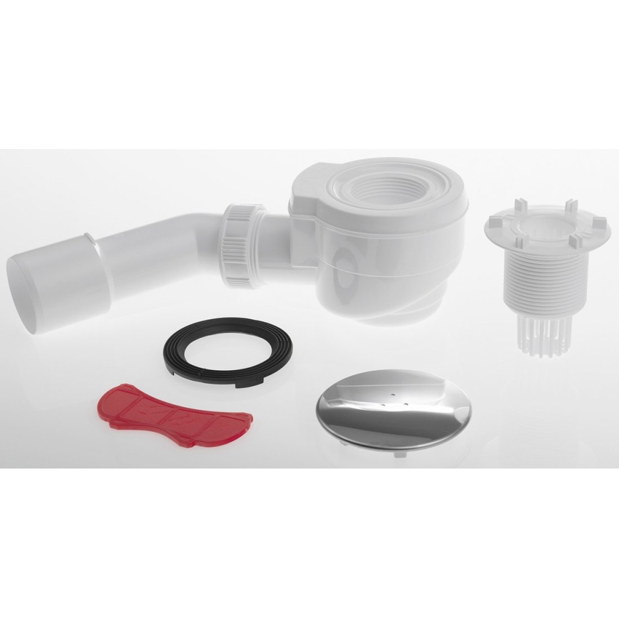 Bruckner - Βαλβίδα σιφώνι ντουζιέρας DN40/50 λευκό/polished ανοξείδωτο ατσάλι