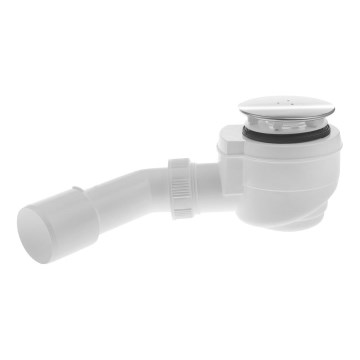 Bruckner - Βαλβίδα σιφώνι ντουζιέρας DN40/50 λευκό/polished ανοξείδωτο ατσάλι