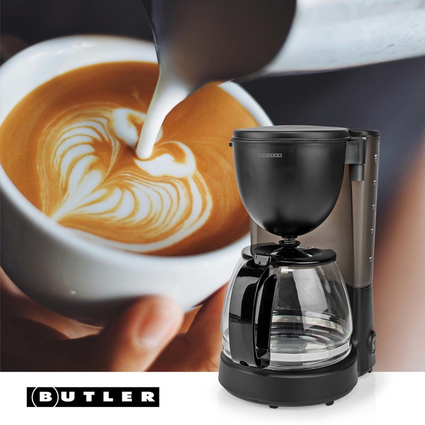 Butler - Καφετιέρα φίλτρου 1,25 l με λειτουργία διατήρησης θερμοκρασίας 750W/230V μαύρη