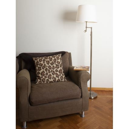 ByRydens - Επιδαπέδια λάμπα LED ORLANDO 1xE27/5W/230V + LED/3W λευκό/μπρονζέ διάμετρος 36 cm