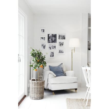 ByRydens - Επιδαπέδιο φωτιστικό LED ORLANDO 1xE27/5W/230V + LED/3W λευκό/χρυσό διάμ. 36 εκ.