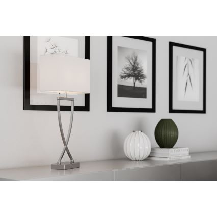 ByRydens - Eπιτραπέζιο φωτιστικό OMEGA 1xE27/5W/230V λευκό/γυαλιστερό χρώμιο
