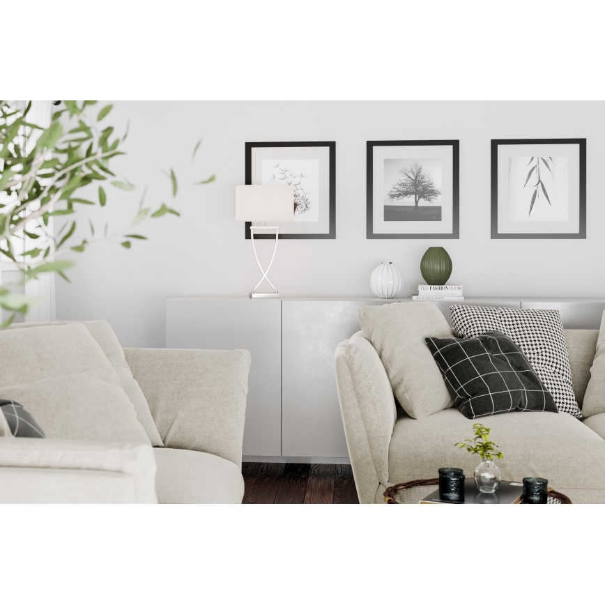 ByRydens - Eπιτραπέζιο φωτιστικό OMEGA 1xE27/5W/230V λευκό/γυαλιστερό χρώμιο