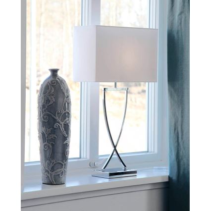 ByRydens - Επιτραπέζιο φωτιστικό OMEGA 1xE27/5W/230V λευκό/γυαλισμένο χρώμιο