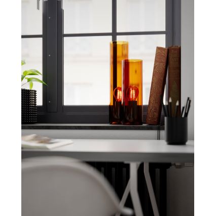 ByRydens - Επιτραπέζιο φωτιστικό FLAKE 1xE27/8W/230V καφέ/καπνιστό