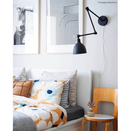 ByRydens - Dimmable φωτιστικό τοίχου BAZAAR 1xE27/5W/230V μαύρο