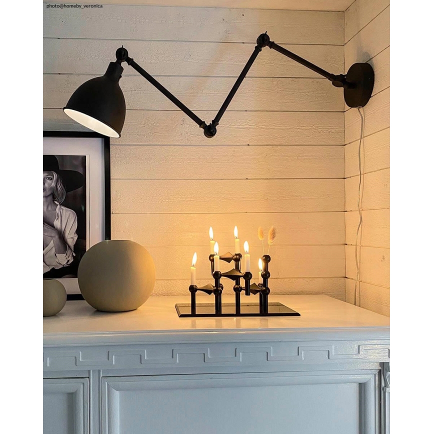 ByRydens - Dimmable φωτιστικό τοίχου BAZAAR 1xE27/5W/230V μαύρο