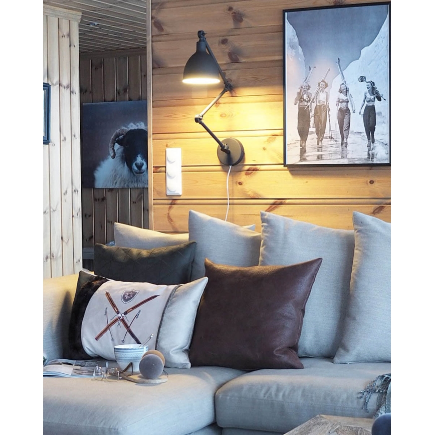 ByRydens - Dimmable φωτιστικό τοίχου BAZAAR 1xE27/5W/230V μαύρο