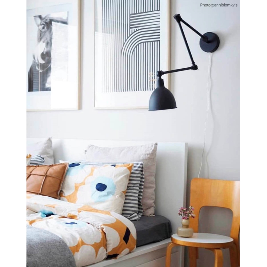 ByRydens - Επιτοίχιο φωτιστικό BAZAR 1xE27/5W/230V μαύρο
