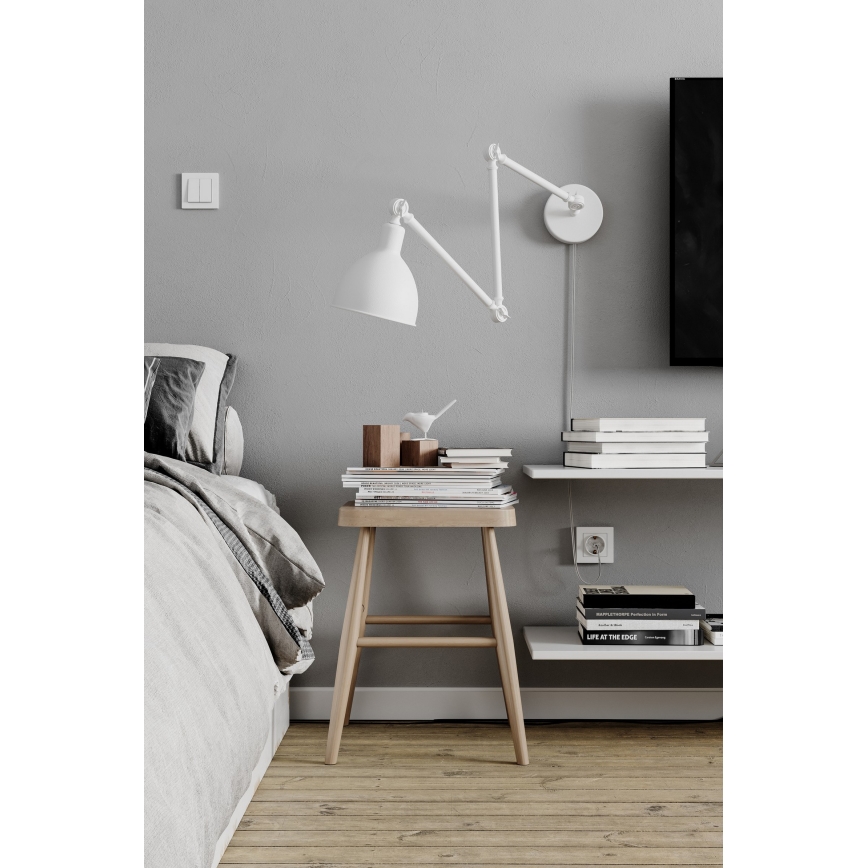 ByRydens - Dimmable φωτιστικό τοίχου BAZAAR 1xE27/5W/230V λευκό