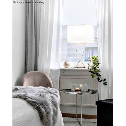 ByRydens - Επιτραπέζιο φωτιστικό OMEGA 1xE27/5W/230V λευκό/ορείχαλκος