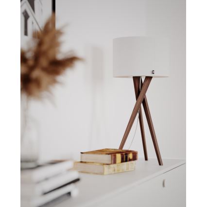 ByRydens - Επιτραπέζιο φωτιστικό VEGA 1xE27/8W/230V λευκό/καρυδιά