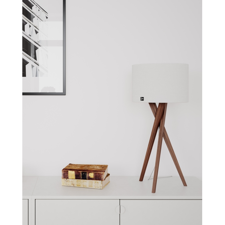 ByRydens - Επιτραπέζιο φωτιστικό VEGA 1xE27/8W/230V λευκό/καρυδιά