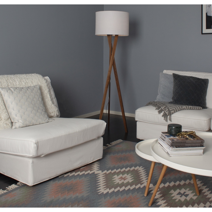 ByRydens - Επιδαπέδιο φωτιστικό VEGA 1xE27/5W/230V καφέ/λευκό