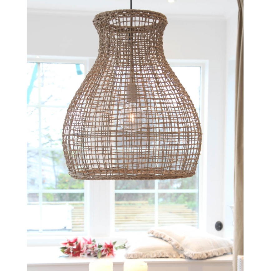 ByRydens - Κρεμαστό φωτιστικό οροφής SEAGRASS 1xE27/8W/230V μπεζ διάμετρος 49 cm