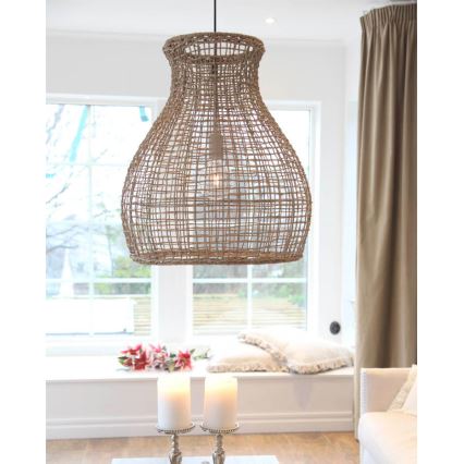 ByRydens - Κρεμαστό φωτιστικό οροφής SEAGRASS 1xE27/8W/230V μπεζ διάμετρος 49 cm