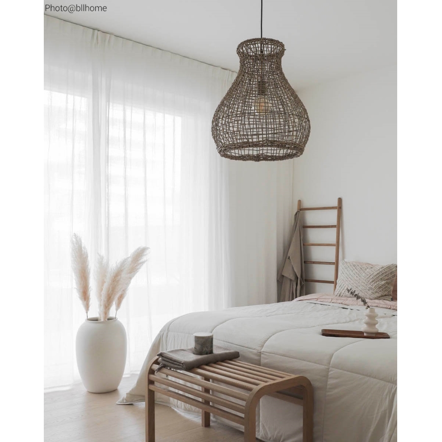 ByRydens - Κρεμαστό φωτιστικό οροφής SEAGRASS 1xE27/8W/230V μπεζ διάμετρος 49 cm