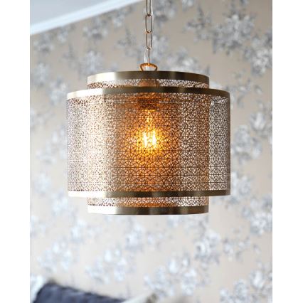 ByRydens - Κρεμαστό φωτιστικό οροφής HERMINE 1xE27/5W/230V ορείχαλκος διάμετρος 34 cm