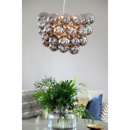 ByRydens - Κρεμαστό φωτιστικό οροφής GROSS 8xG9/4W/230V φιμέ/μαύρο διάμετρος 50 cm