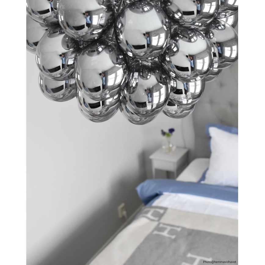 ByRydens - Κρεμαστό φωτιστικό οροφής GROSS 8xG9/4W/230V φιμέ/μαύρο διάμετρος 50 cm