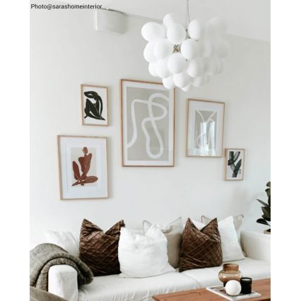 ByRydens - Κρεμαστό φωτιστικό οροφής GROSS 8xG9/4W/230V λευκό διάμετρος 50 cm