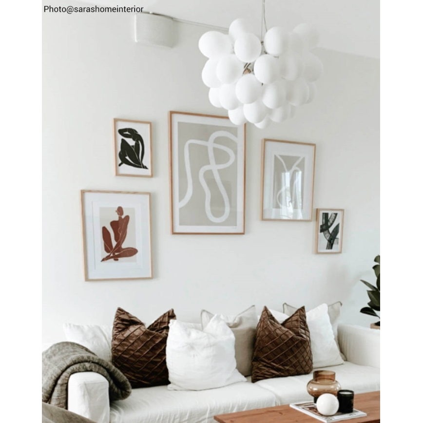 ByRydens - Κρεμαστό φωτιστικό οροφής GROSS 8xG9/4W/230V λευκό διάμετρος 50 cm