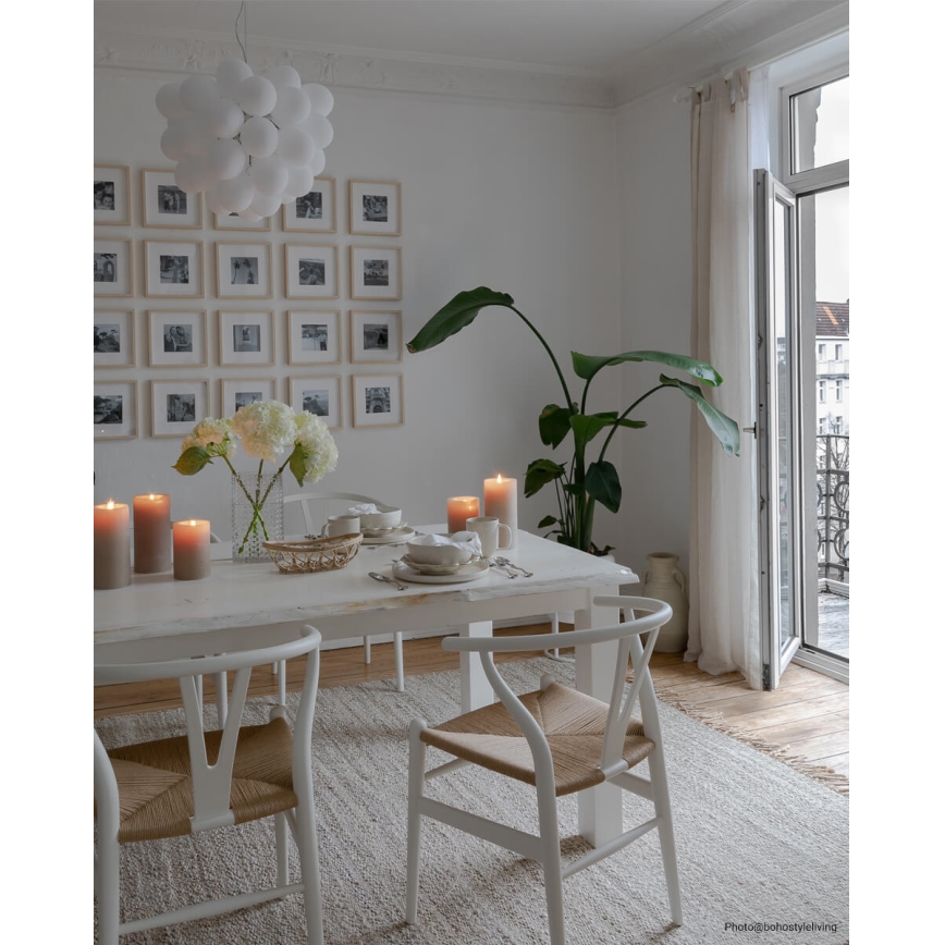 ByRydens - Κρεμαστό φωτιστικό οροφής GROSS 8xG9/4W/230V λευκό διάμετρος 50 cm