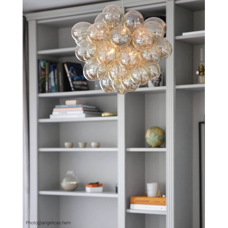 ByRydens - Κρεμαστό φωτιστικό οροφής GROSS 8xG9/4W/230V φιμέ/καφέ διάμετρος 50 cm