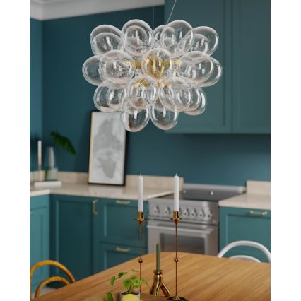 ByRydens - Κρεμαστό φωτιστικό με καλώδιο GROSS 8xG9/5W/230V διάφανο