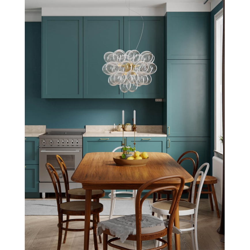 ByRydens - Κρεμαστό φωτιστικό με καλώδιο GROSS 8xG9/5W/230V διάφανο