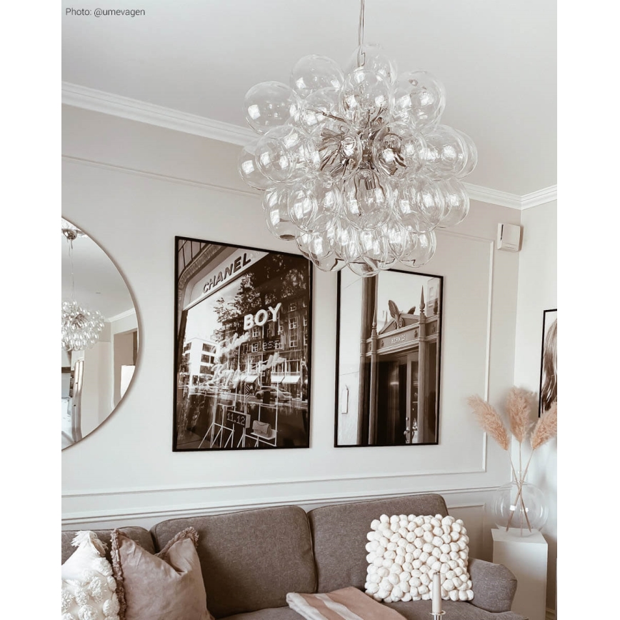 ByRydens - Κρεμαστό φωτιστικό οροφής GROSS 8xG9/4W/230V διαφανές διάμετρος 50 cm