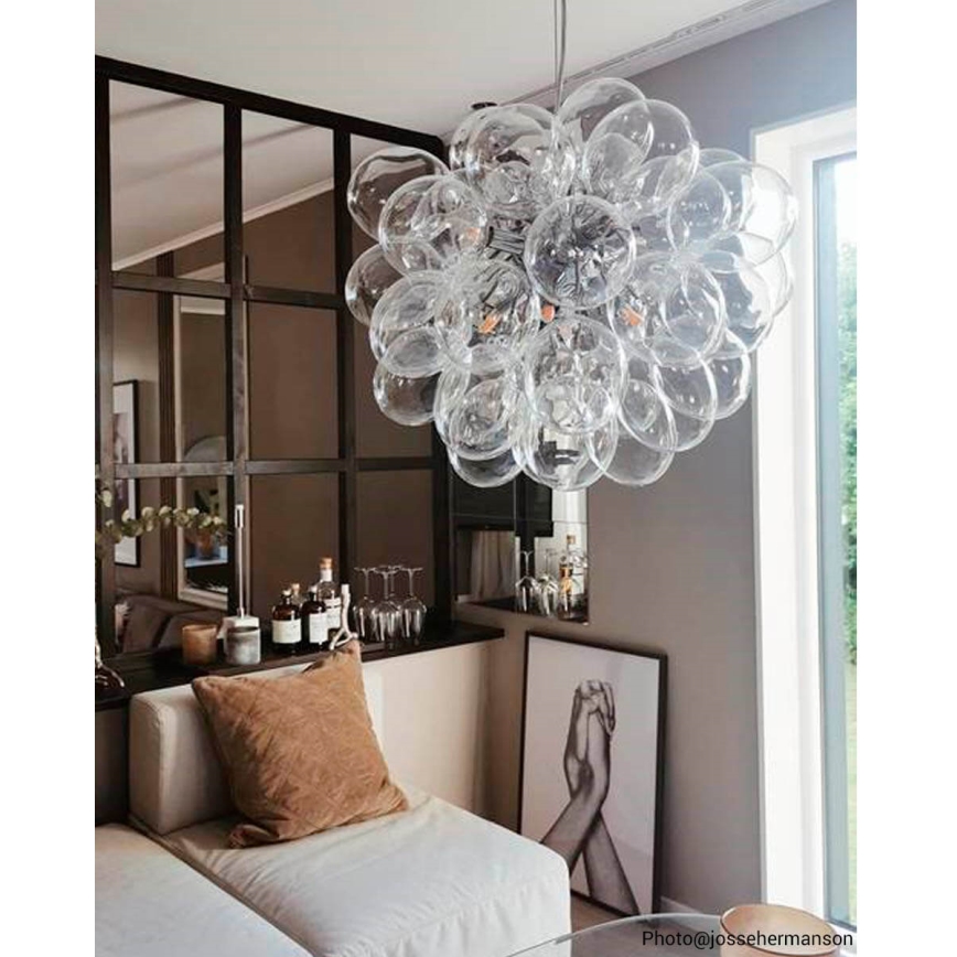 ByRydens - Κρεμαστό φωτιστικό οροφής GROSS 8xG9/4W/230V διαφανές διάμετρος 50 cm