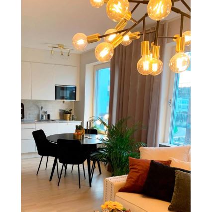 ByRydens - Κρεμαστό φωτιστικό οροφής HEROES 24xE27/5W/230V μαύρο διάμετρος 80 cm