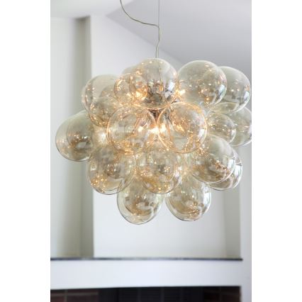 ByRydens - Κρεμαστό φωτιστικό οροφής GROSS GRANDE 8xG9/4W/230V φιμέ/καφέ διάμετρος 62 cm