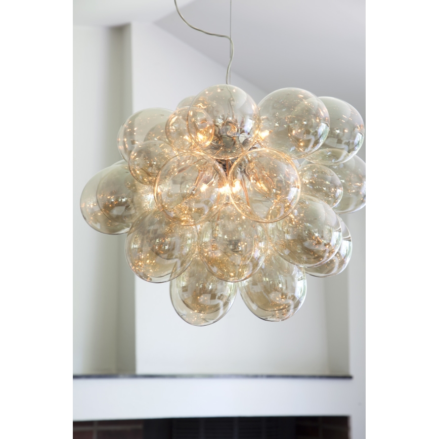 ByRydens - Κρεμαστό φωτιστικό οροφής GROSS GRANDE 8xG9/4W/230V φιμέ/καφέ διάμετρος 62 cm