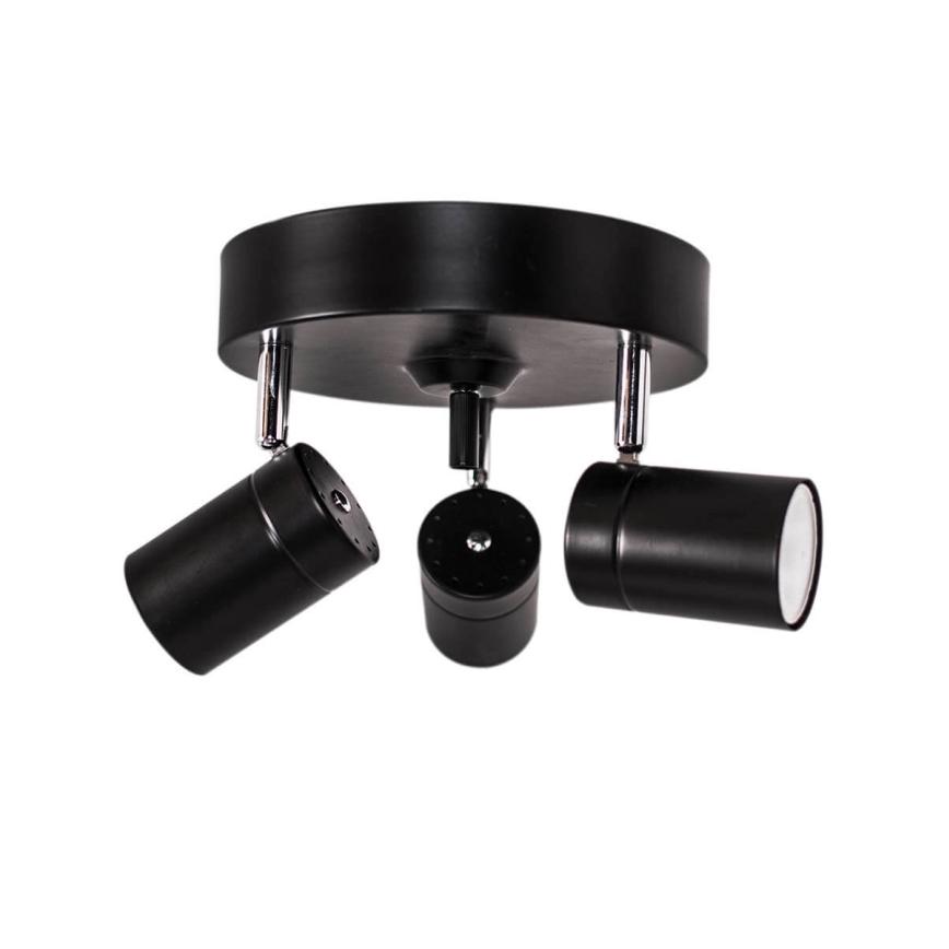 ByRydens - Φωτιστικό σποτ CORRECT 3xGU10/7W/230V μαύρο διάμετρος 20 cm