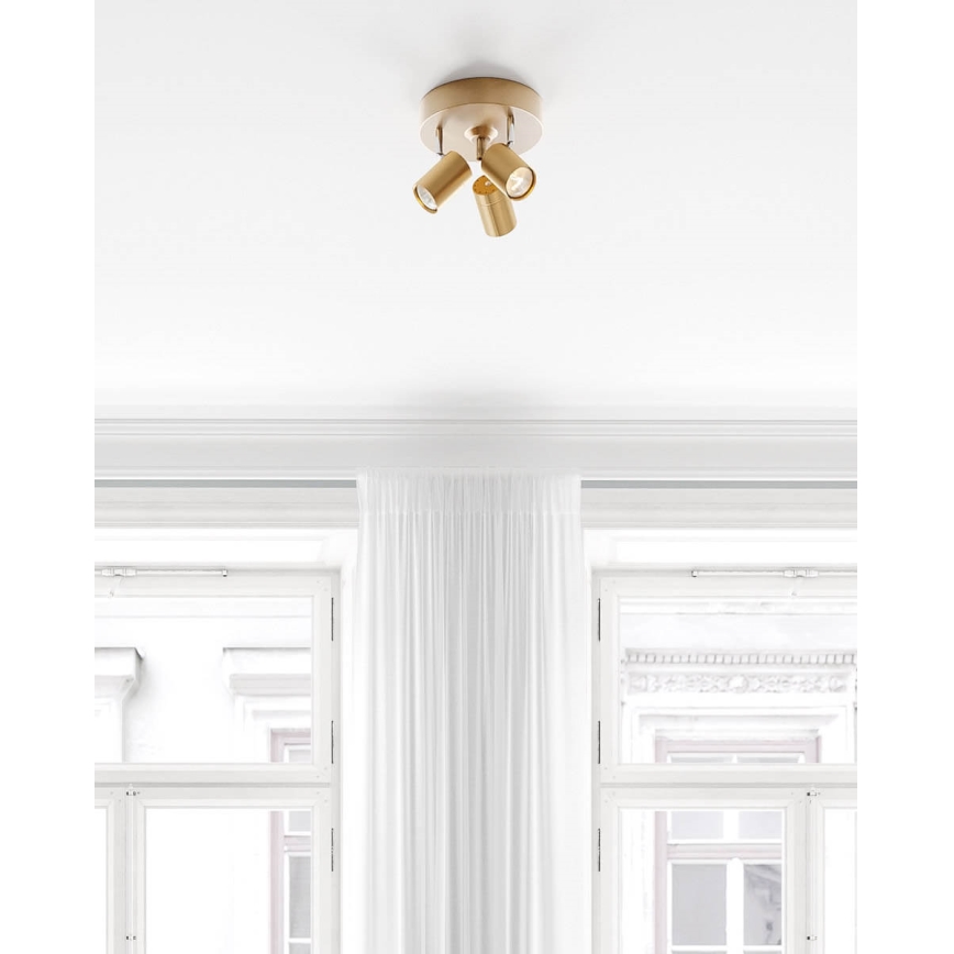 ByRydens - Σποτ φωτιστικό CORRECT 3xGU10/7W/230V χρυσό, διάμ. 20 cm