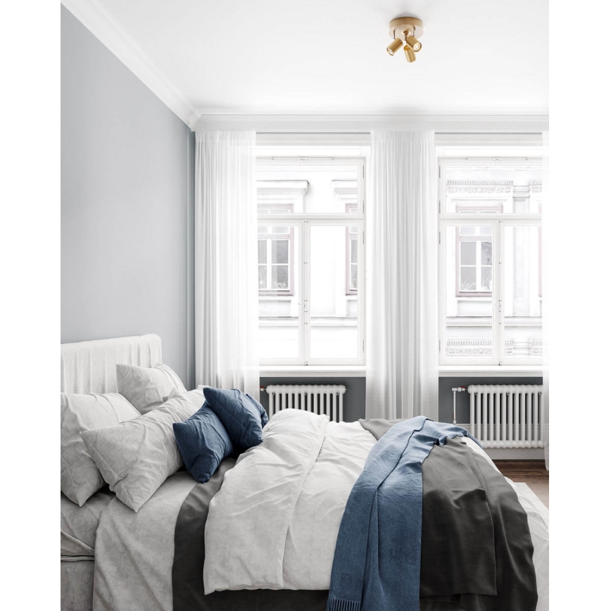 ByRydens - Σποτ φωτιστικό CORRECT 3xGU10/7W/230V χρυσό, διάμ. 20 cm